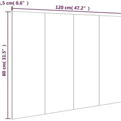 vidaXL Tête de lit Chêne sonoma 120x1,5x80 cm Bois d'ingénierie 811028