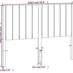 vidaXL Tête de lit cire marron 135 cm bois massif de pin 844343