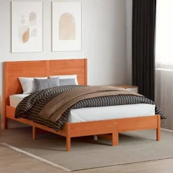 vidaXL Tête de lit cire marron 135 cm bois massif de pin 844323