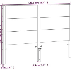 vidaXL Tête de lit cire marron 135 cm bois massif de pin 844323