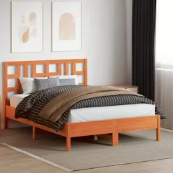 vidaXL Tête de lit cire marron 135 cm bois massif de pin 844190