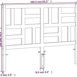vidaXL Tête de lit cire marron 160 cm bois massif de pin 844263