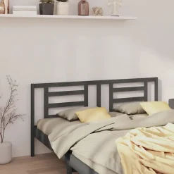 vidaXL Tête de lit Gris 186x4x100 cm Bois de pin massif 818837