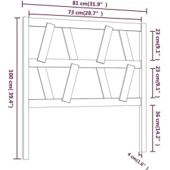 vidaXL Tête de lit Gris 81x4x100 cm Bois massif de pin 818597