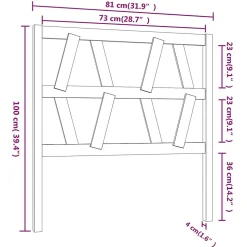 vidaXL Tête de lit Gris 81x4x100 cm Bois massif de pin 818597