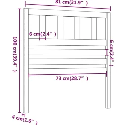 vidaXL Tête de lit Gris 81x4x100 cm Bois massif de pin