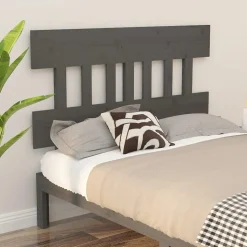 vidaXL Tête de lit Gris 203,5x3x81 cm Bois massif de pin 819142