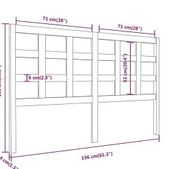 vidaXL Tête de lit Gris 156x4x100 cm Bois massif de pin 817897
