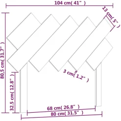 vidaXL Tête de lit Gris 104x3x80,5 cm Bois massif de pin 819207