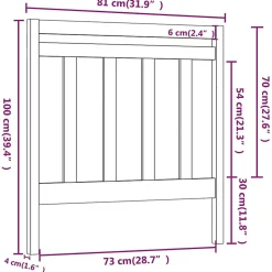 vidaXL Tête de lit Gris 81x4x100 cm Bois massif de pin 817767