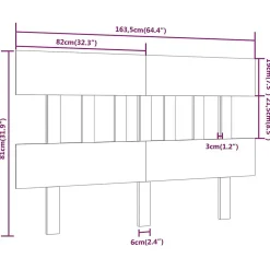 vidaXL Tête de lit Gris 163,5x3x81 cm Bois massif de pin 819132