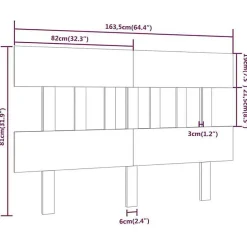 vidaXL Tête de lit Gris 163,5x3x81 cm Bois massif de pin 819132