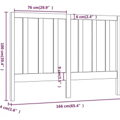 vidaXL Tête de lit Gris 166x4x100 cm Bois massif de pin 817702
