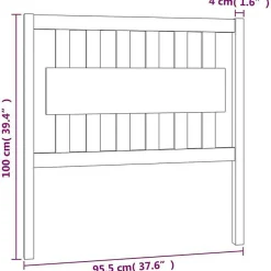 vidaXL Tête de lit Marron miel 95,5x4x100 cm Bois massif de pin 818553