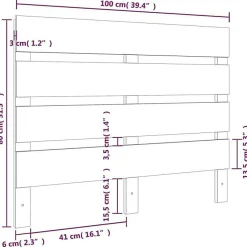 vidaXL Tête de lit Marron miel 100x3x80 cm Bois massif de pin821335