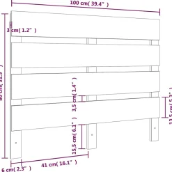vidaXL Tête de lit Marron miel 100x3x80 cm Bois massif de pin821335