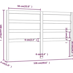 vidaXL Tête de lit Marron miel 126x4x100 cm Bois massif de pin 817633