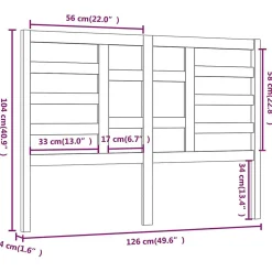 vidaXL Tête de lit Marron miel 126x4x104 cm Bois massif de pin 818133