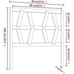 vidaXL Tête de lit Marron miel 96x4x100 cm Bois massif de pin 818603