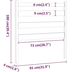 vidaXL Tête de lit Marron miel 81x4x100 cm Bois massif de pin 818398