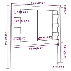 vidaXL Tête de lit Marron miel 96x4x100 cm Bois massif de pin 818753