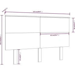 vidaXL Tête de lit Marron miel 124x6x82,5 cm Bois massif de pin 819163
