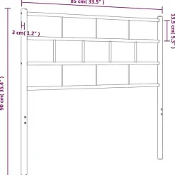 vidaXL Tête de lit métal blanc 80 cm 355735