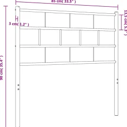 vidaXL Tête de lit métal blanc 80 cm 355735