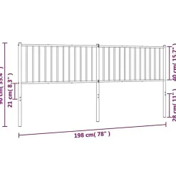 vidaXL Tête de lit métal blanc 193 cm 350968
