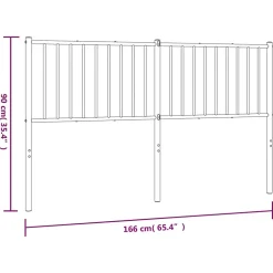 vidaXL Tête de lit métal blanc 160 cm 350966