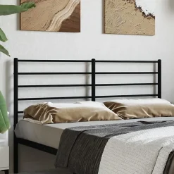 vidaXL Tête de lit métal noir 135 cm 352351