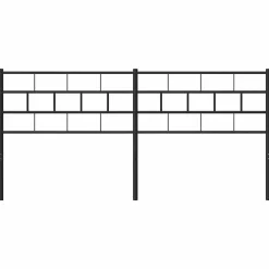 vidaXL Tête de lit métal noir 193 cm 355696