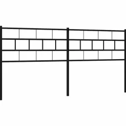 vidaXL Tête de lit métal noir 193 cm 355696