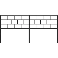 vidaXL Tête de lit métal noir 193 cm 355696