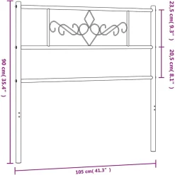 vidaXL Tête de lit métal noir 100 cm 355296