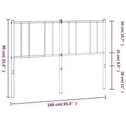 vidaXL Tête de lit métal noir 160 cm 352515