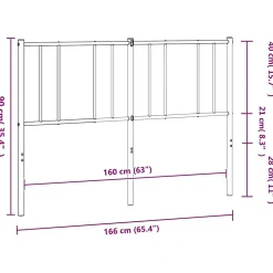 vidaXL Tête de lit métal noir 160 cm 352515