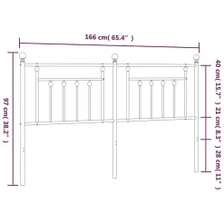 vidaXL Tête de lit métal noir 160 cm 353572