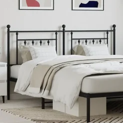 vidaXL Tête de lit métal noir 160 cm 353572