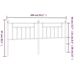 vidaXL Tête de lit métal noir 200 cm 353575