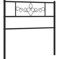 vidaXL Tête de lit métal noir 75 cm 355293