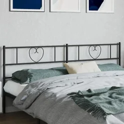 vidaXL Tête de lit métal noir 200 cm 355501