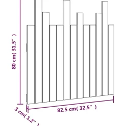 vidaXL Tête de lit murale Marron miel 82,5x3x80 cm Bois massif de pin 824806