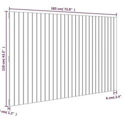 vidaXL Tête de lit murale Marron miel 185x3x110 cm Bois massif de pin 824966