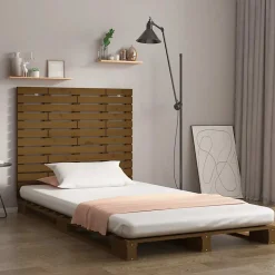 vidaXL Tête de lit murale Marron miel 96x3x91,5 cm Bois massif de pin 824676