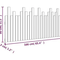vidaXL Tête de lit murale Noir 166x3x80 cm Bois massif de pin 824812
