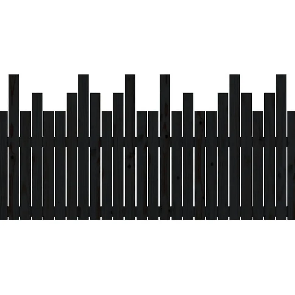 vidaXL Tête de lit murale Noir 166x3x80 cm Bois massif de pin 824812
