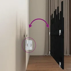 vidaXL Tête de lit murale Noir 166x3x80 cm Bois massif de pin 824812