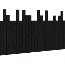 vidaXL Tête de lit murale Noir 146,5x3x80 cm Bois massif de pin 824797