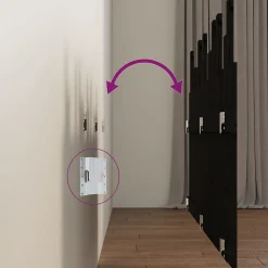 vidaXL Tête de lit murale Noir 146,5x3x80 cm Bois massif de pin 824797